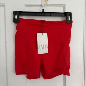 Zara Women's Vibrant Red Bike Shorts